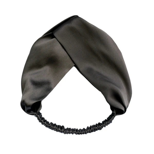 16 Momme Silk Headband in Charcoal — Soie