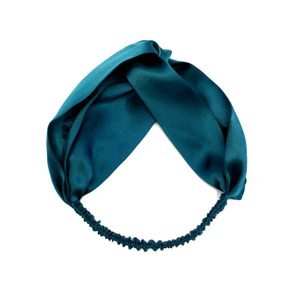 16 Momme Silk Headband in Teal — Soie