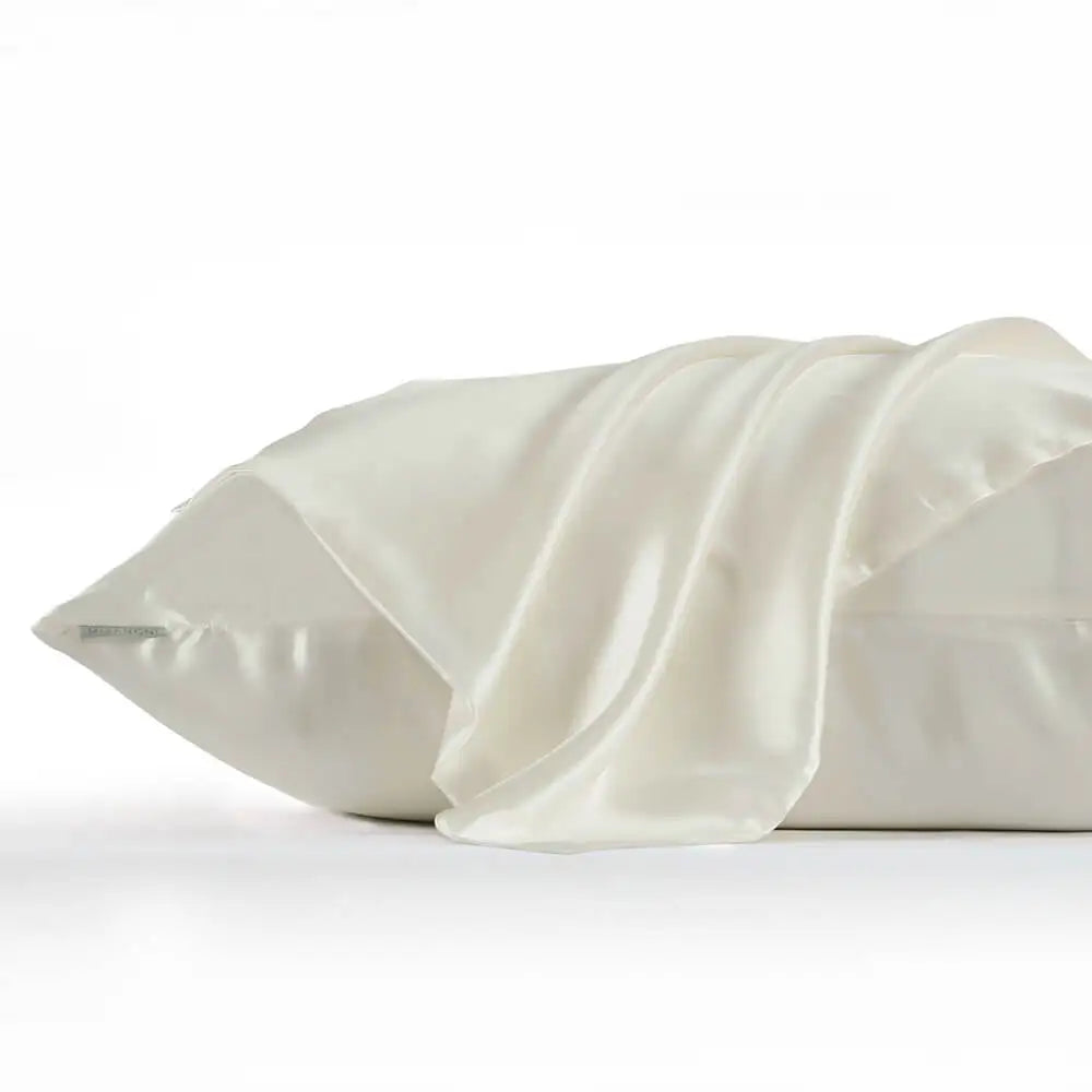 Silk Pillowcase on bed — zero friction for skin and hair — Soie