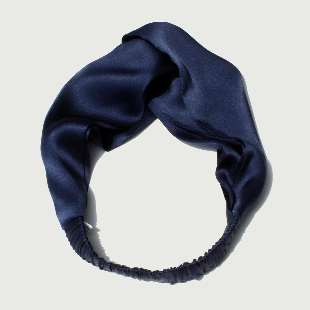 The Satin Hair Wrap by Soie — wide crossover design