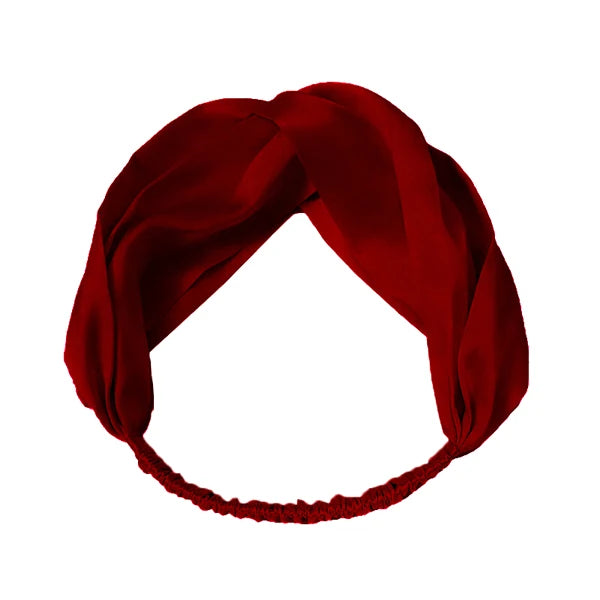 16 Momme Silk Headband in Bordeaux — Soie