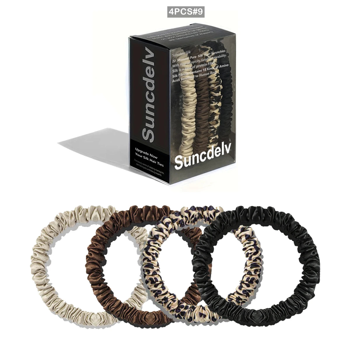 Silk Scrunchie Set in Safari Mix — earth-tone silk hair ties — Soie
