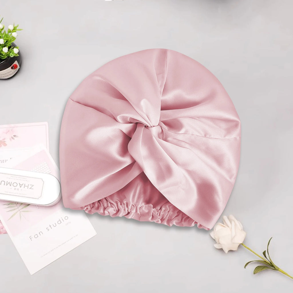 The Satin Sleep Bonnet by Soie — Pink