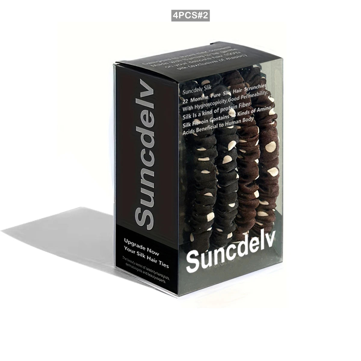 Silk Scrunchie Set in Espresso — rich chocolate-brown silk hair ties — Soie