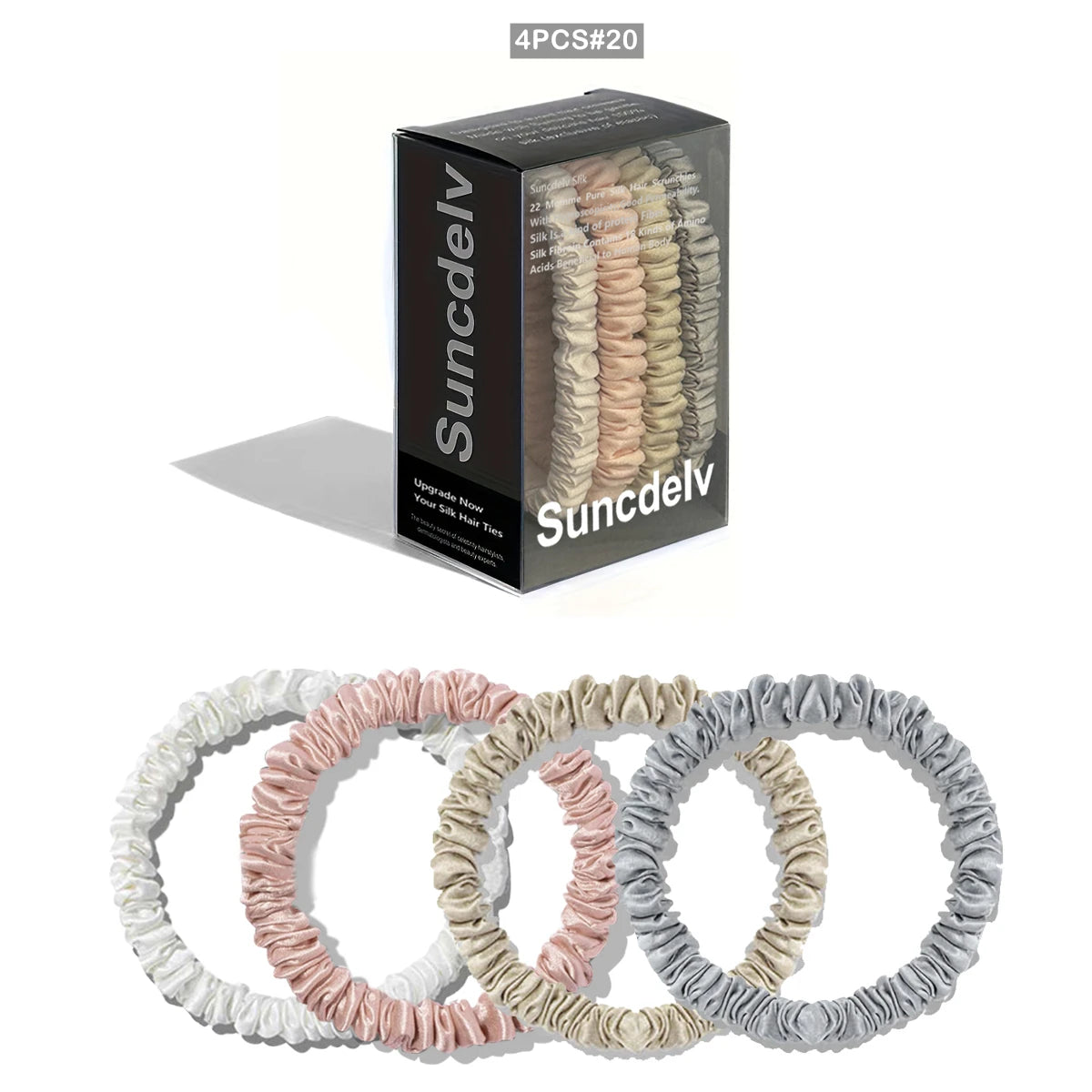 Silk Scrunchie Set in Soft Touch Mix — pastel shades, 22 Momme Mulberry Silk — Soie
