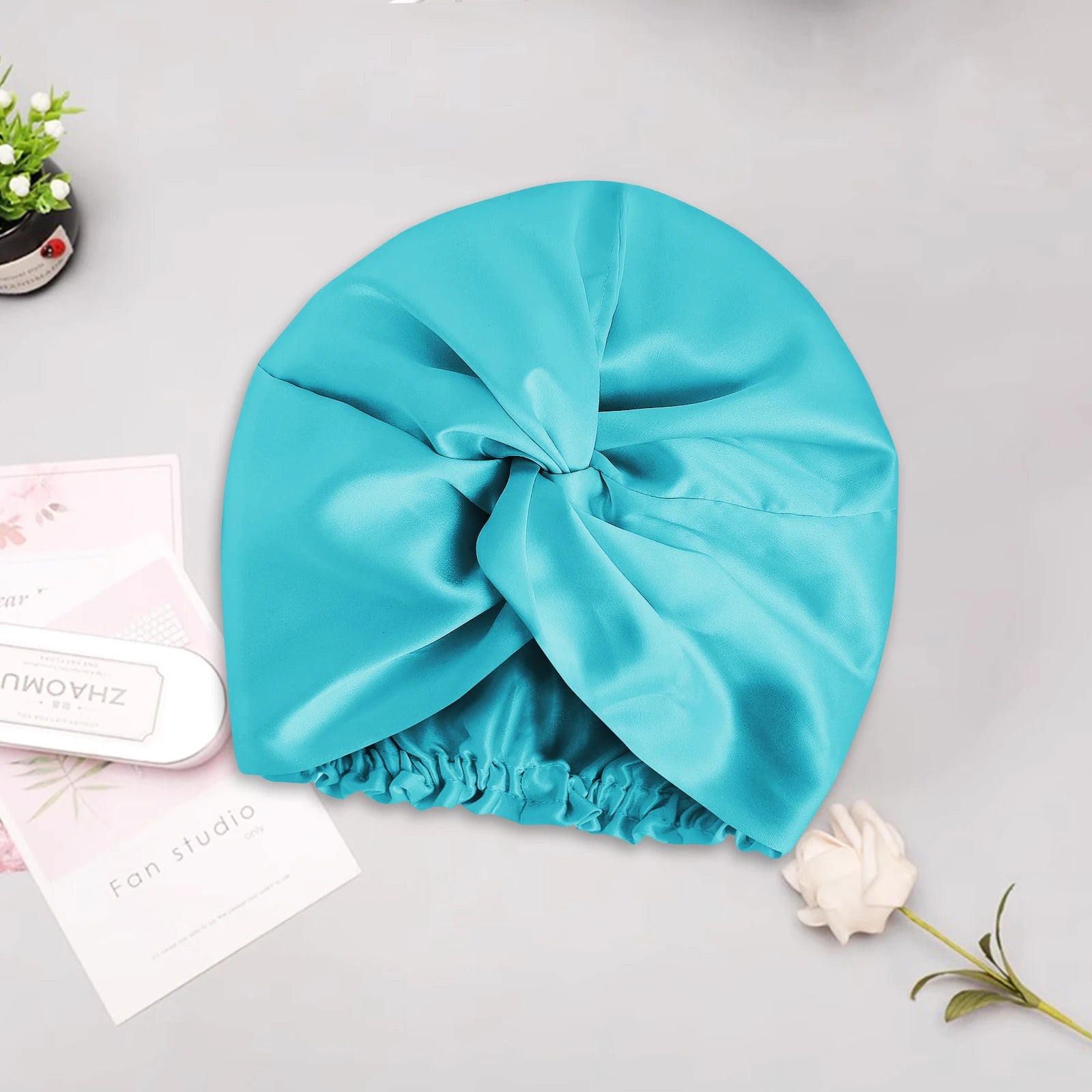 The Satin Sleep Bonnet by Soie — gentle elastic band