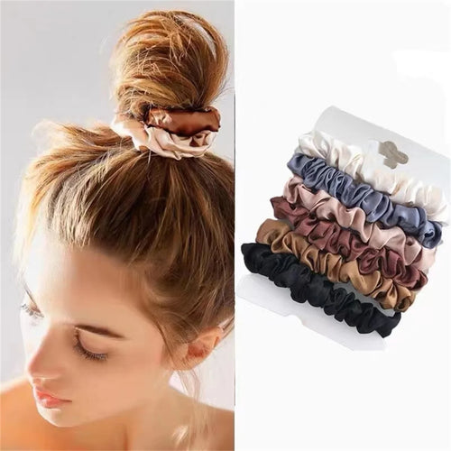 Satin Scrunchies — Set of 6