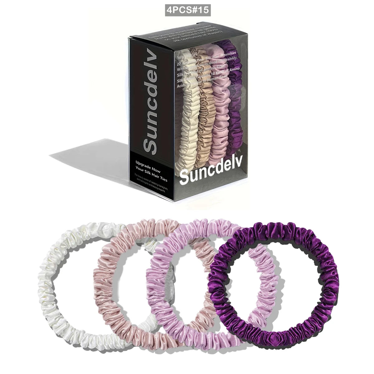 Silk Scrunchie Set in Lavender Mist — soft purple luxury hair ties — Soie