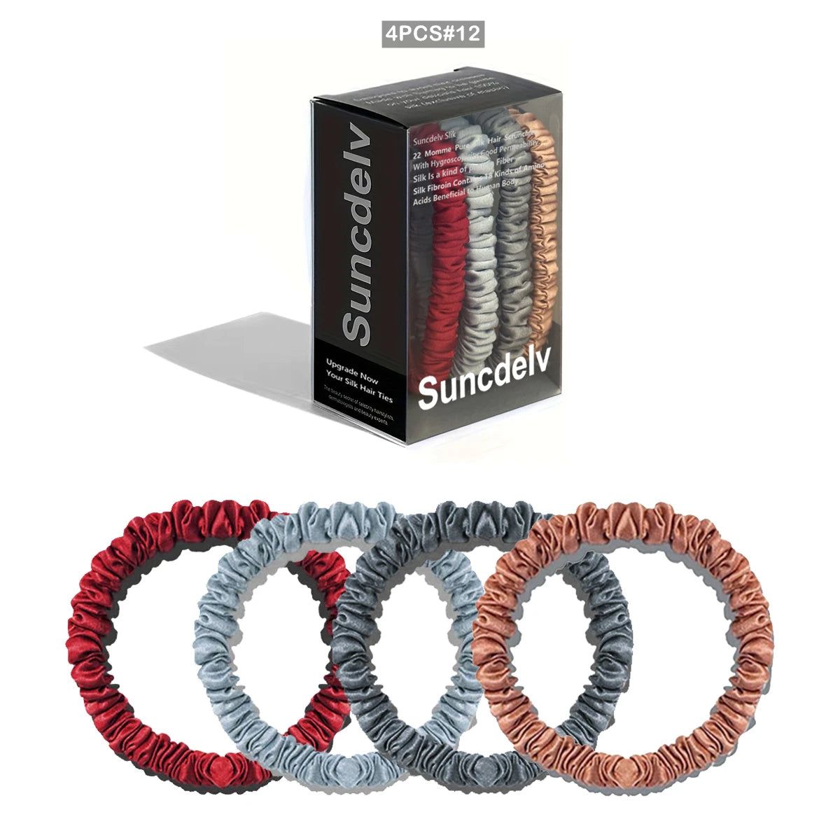Silk Hair Scrunchies close-up — 22 Momme Grade 6A — Soie