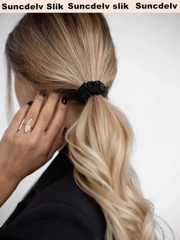 Silk Scrunchie detail — Grade 6A Mulberry Silk, zero-damage hair tie