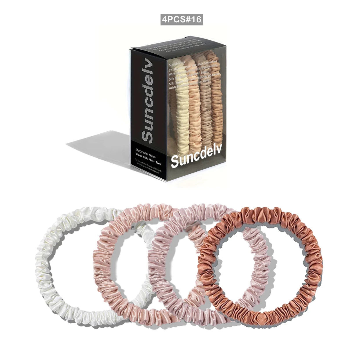 Silk Scrunchie Set in Nude Mix — understated neutral hair ties — Soie