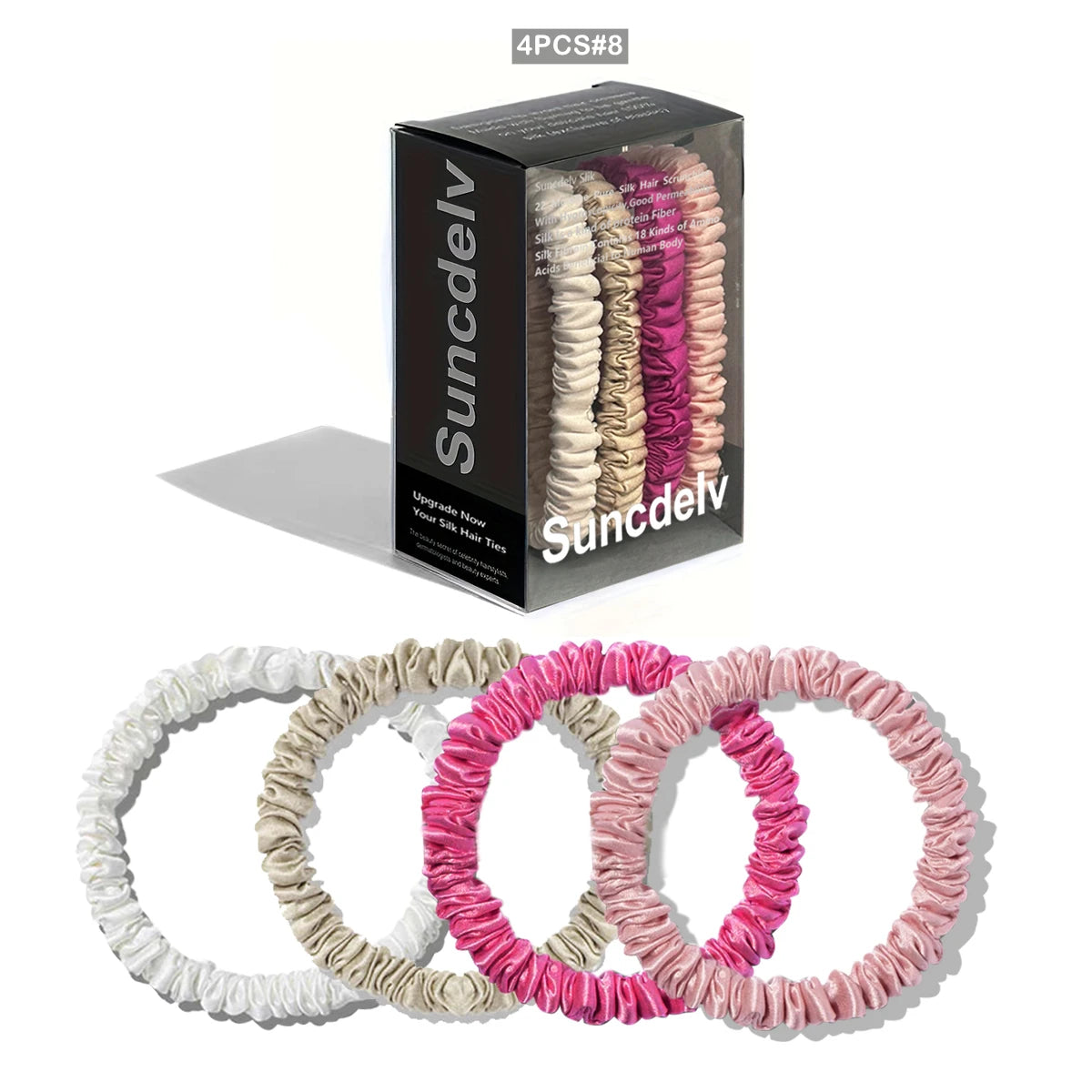 Silk Scrunchie Set in Blossom Mix — floral-inspired pastel silk hair ties — Soie